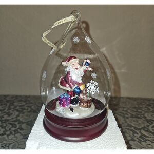 Vintage Sorelle Santa Teardrop Glass Globe Ornament